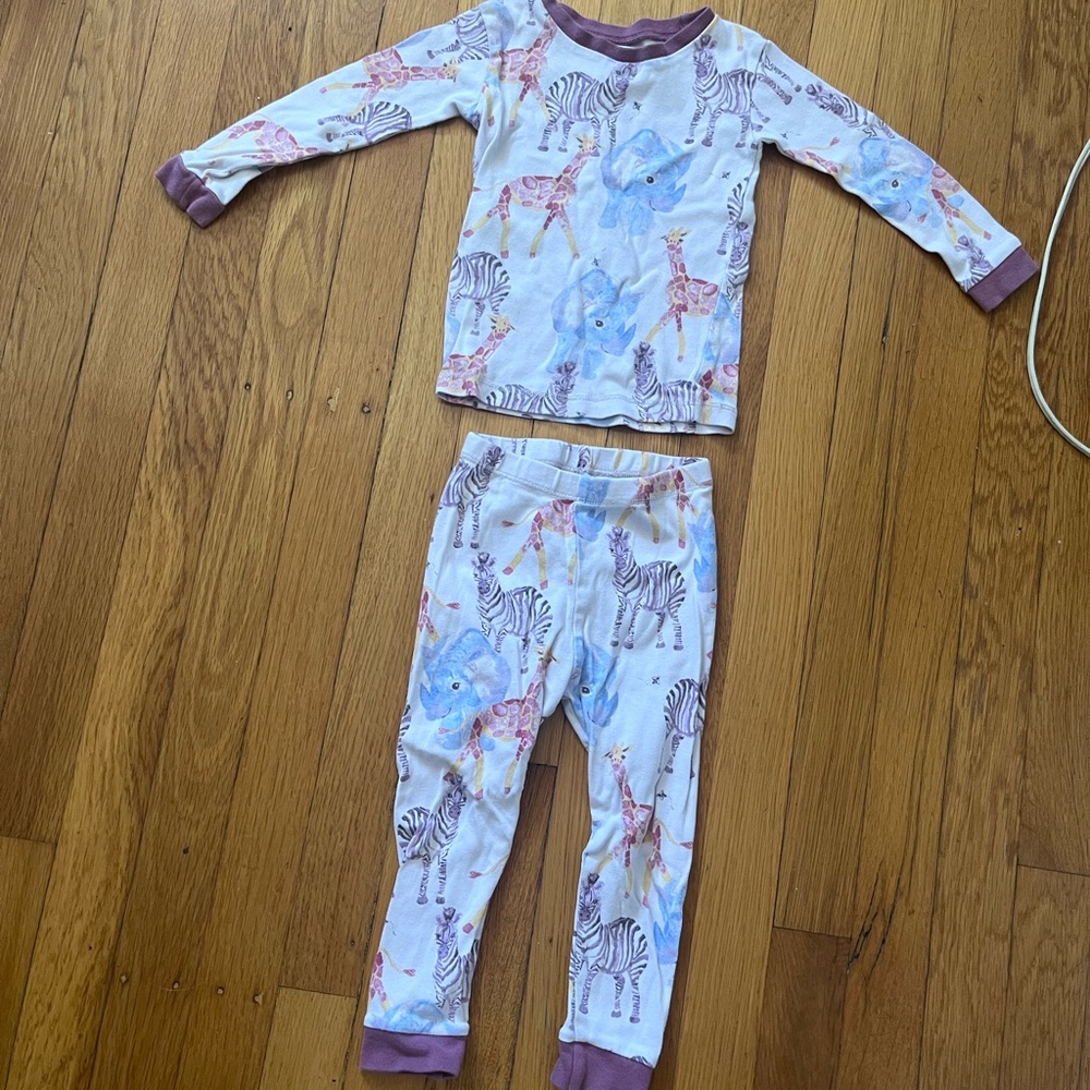 Burt’s Bees kids adorable 2T safari themed footless pajama set!!